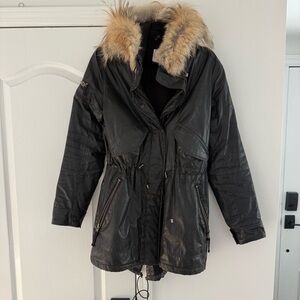 SAM NYC Utility Jacket with Real Fur Trim